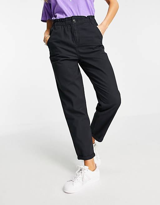 Miss Selfridge elastic waist trouser in black