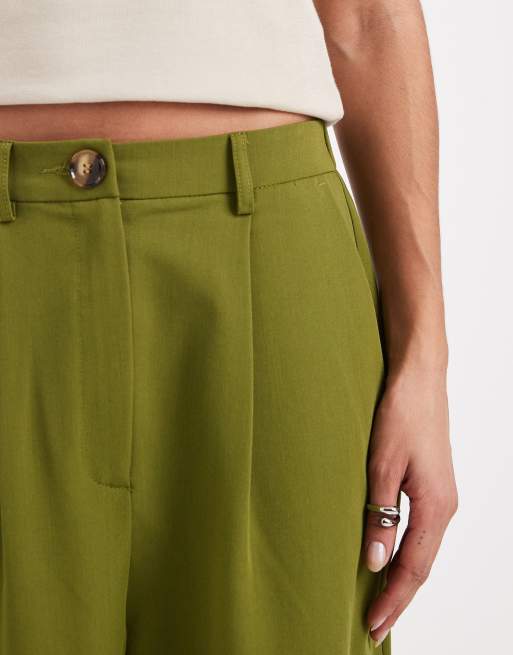 Miss Selfridge - Elegante broek met wijde pijpen in bosgroen, 2 van 5