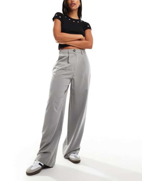 Miss Selfridge - Elegante broek met wijde pijpen in grijs - view 1