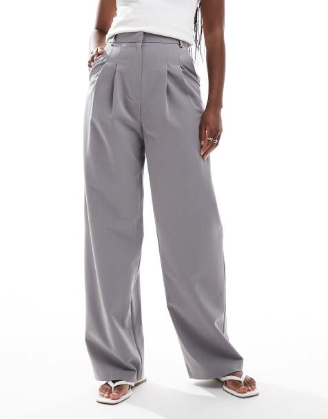 Miss Selfridge - Elegante broek met wijde pijpen in lichtgrijs - view 1