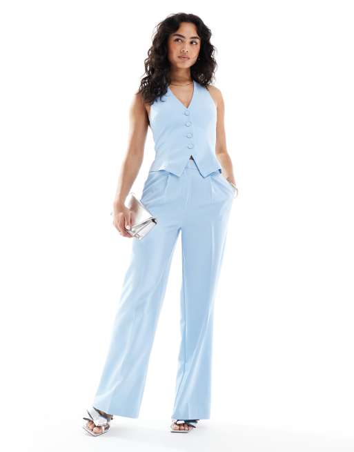 Miss Selfridge - Elegante gilet in lichtblauw, deel van co-ord set, 2 van 4