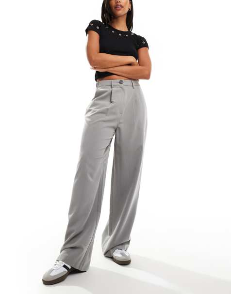 Miss Selfridge – Elegante Hose in Grau mit weitem Schnitt - view 1