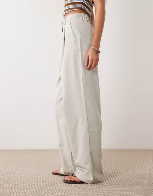 Miss Selfridge – Elegante Hose in Hellgrau mit weitem Bein, 2 von 5