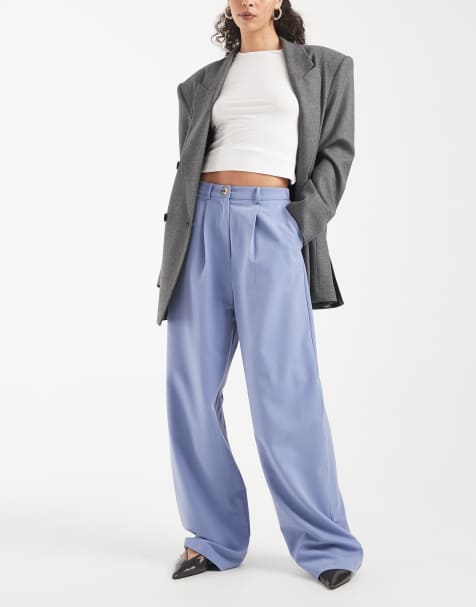 Miss Selfridge – Elegante Hose in Zartblau mit weitem Schnitt - view 1