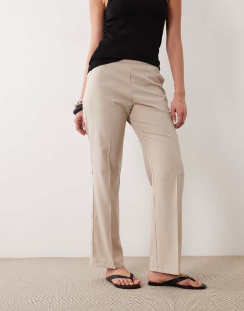 Miss Selfridge – Elegante Hose mit geradem Schnitt in Steinbeige, Kombiteil - view 1