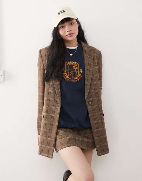 Miss Selfridge - Elegante oversized blazer met ruitjesprint, deel van co-ord set - view 1