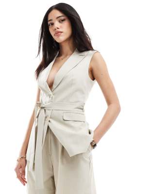Miss Selfridge - Elegante Weste in Steinbeige, Kombiteil-Neutral