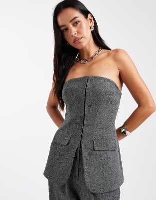 Miss Selfridge - Elegantes, meliertes Oberteil, Kombiteil-Grau