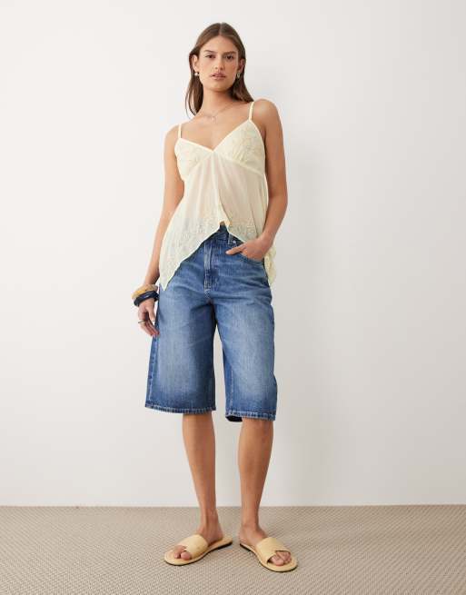 Miss Selfridge embellished cami top in buttermilk, 2 of 4