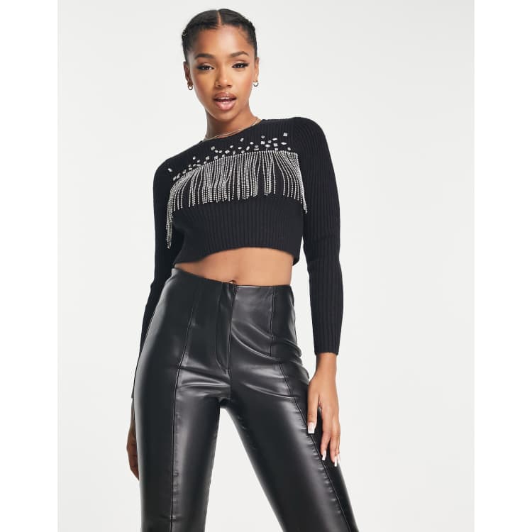 Black diamante outlet jumper