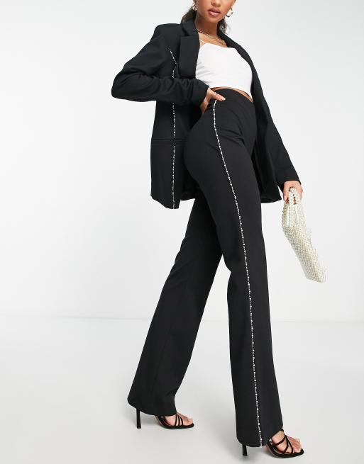 Total Sweetheart Black Eyelet Embroidered High-Waisted Pants