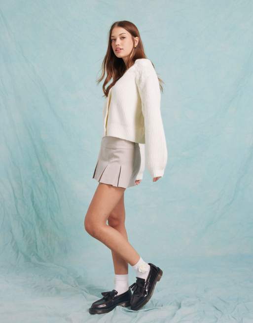 Miss Selfridge embroidered flower cardigan in cream