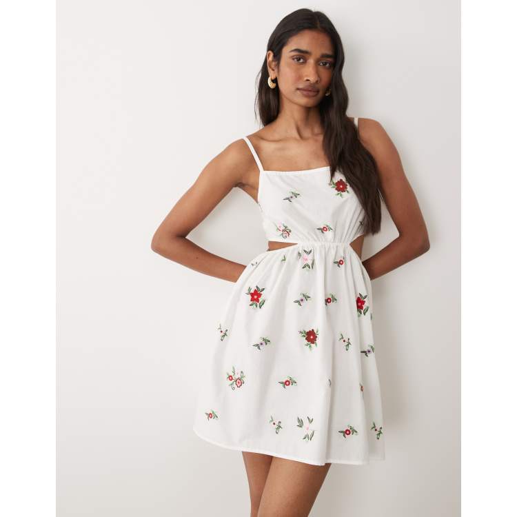 sachin and babi light blue dress Clothing : Mini Dresses : 'Odessa' White Embroidered Mini Dress main image 0