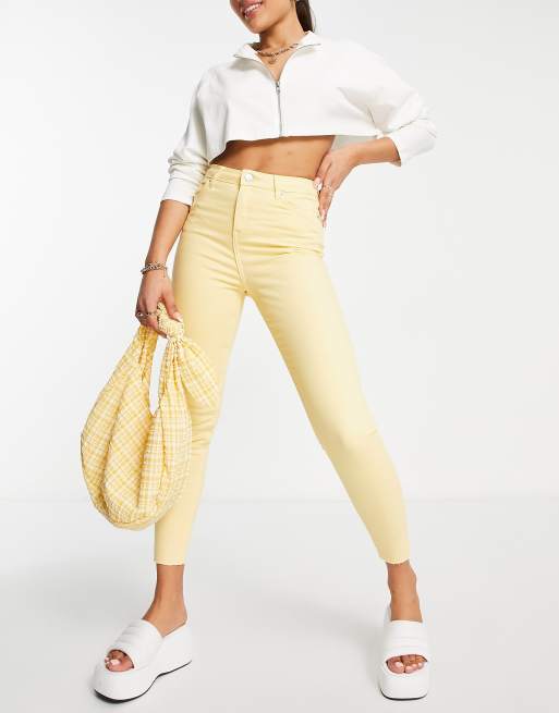 Miss Selfridge - Emily - Højtaljede skinny-jeans i gul