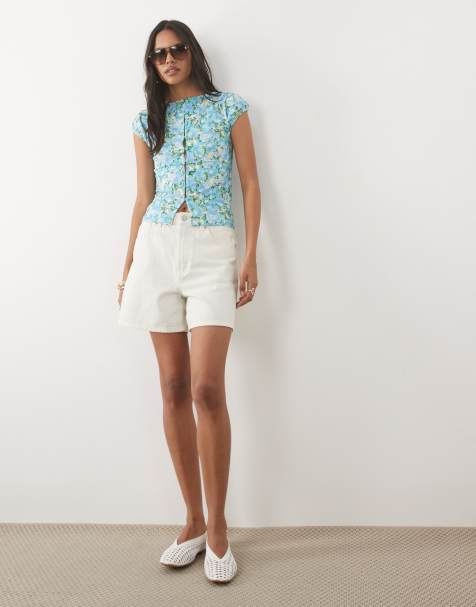 Miss Selfridge - Ensemble avec top boutonné et pantacourt - Imprimé fleurs - view 1