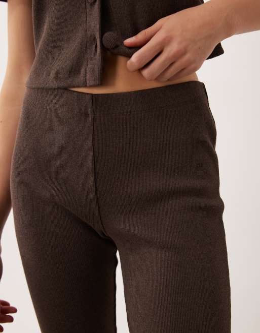 Miss Selfridge ensemble coordonné pantalon capri marron chocolat, 4 de 5