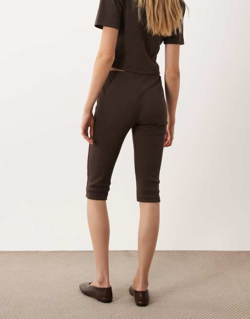 Miss Selfridge ensemble coordonné pantalon capri marron chocolat, 5 de 5