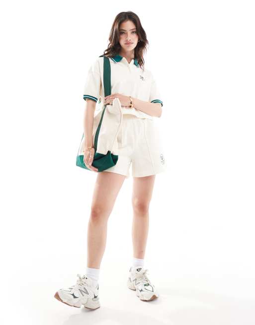 Miss Selfridge - Ensemble de tennis à chevrons - Crème