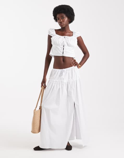 Miss Selfridge - Ensemble en popeline - Blanc - view 1