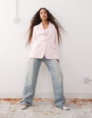 Miss Selfridge - Essential - Oversize-Blazer in Pastellrosa