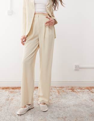 Miss Selfridge Essential Wide Leg Pants In Neutral