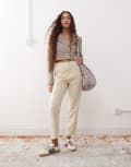 [Miss Selfridge] Miss Selfridge essentials cigarette pants in beige-Black 10 BEIGE