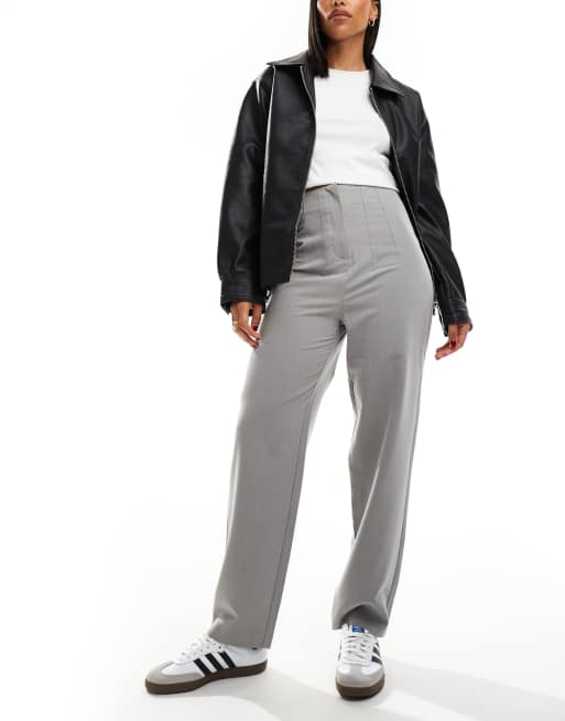 Miss Selfridge essentials cigarette pants in gray