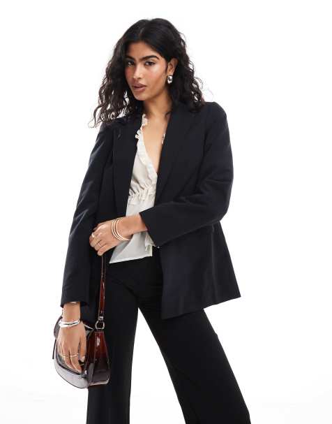 Miss Selfridge essentials edge to edge blazer in black