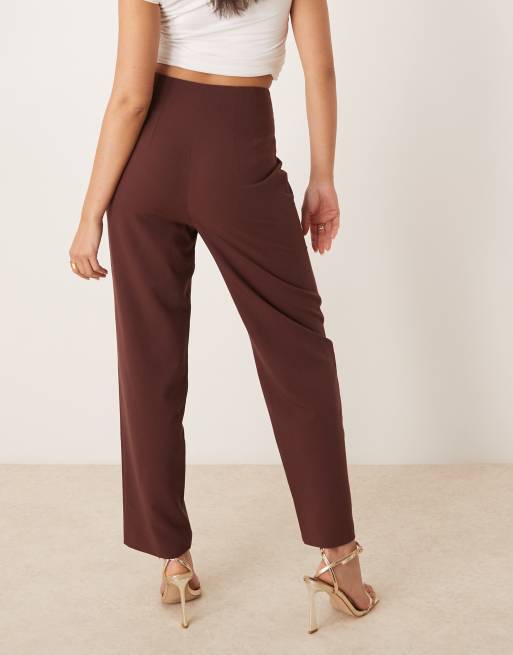 Miss Selfridge Essentials – Czekoladowe spodnie cygaretki, 4 z 5