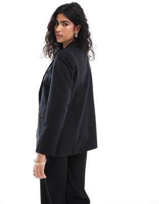 Miss Selfridge Essentials Edge-to-edge Blazer In Black