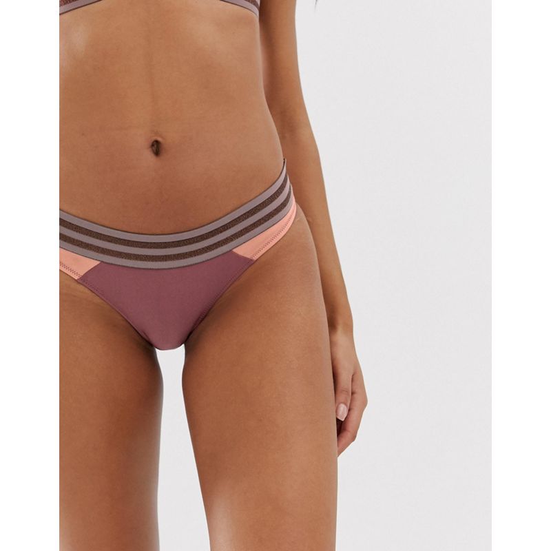 Miss Selfridge – Exklusiver, roter Bikini-Slip mit kontrastierendem Besatz