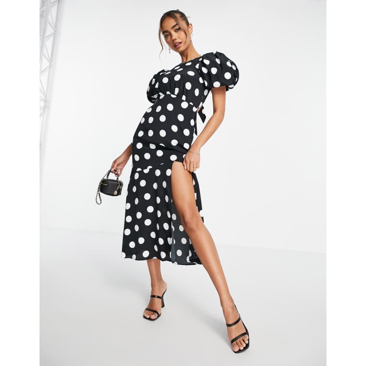 Miss selfridge black on sale polka dot dress