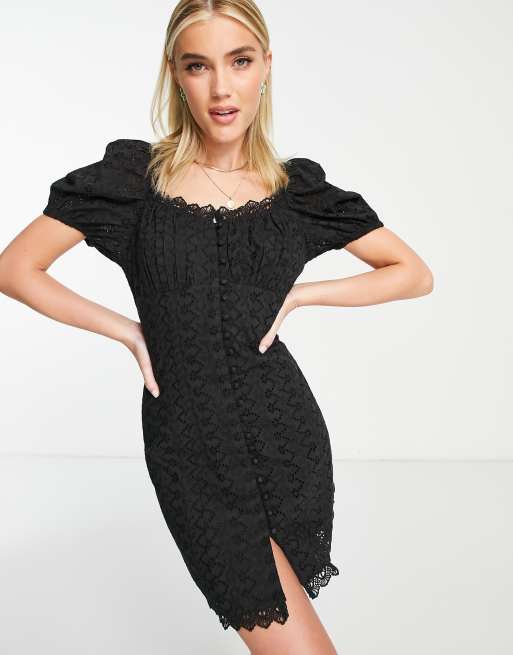 Black fitted mini outlet dress