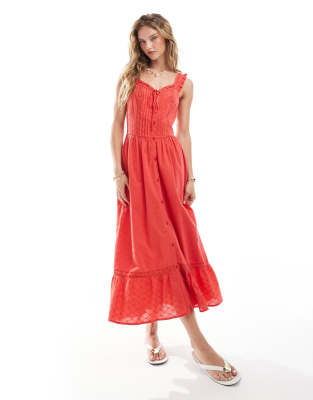Miss Selfridge Eyelet Milkmaid Maxi Dress