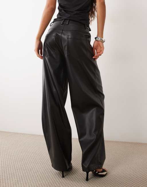 Miss Selfridge faux leather balloon pant in black, 2 of 5