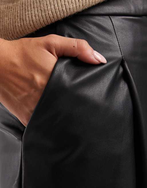 Miss Selfridge faux leather barrel leg pants, 2 of 5