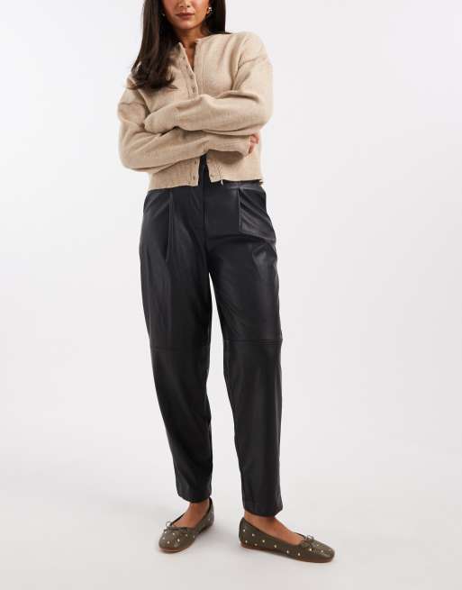 Miss Selfridge faux leather barrel leg pants, 3 of 5