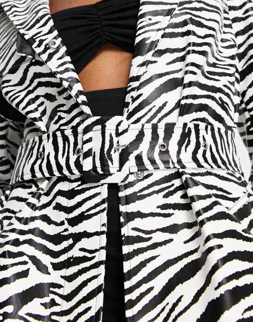 Topshop zebra coat sale