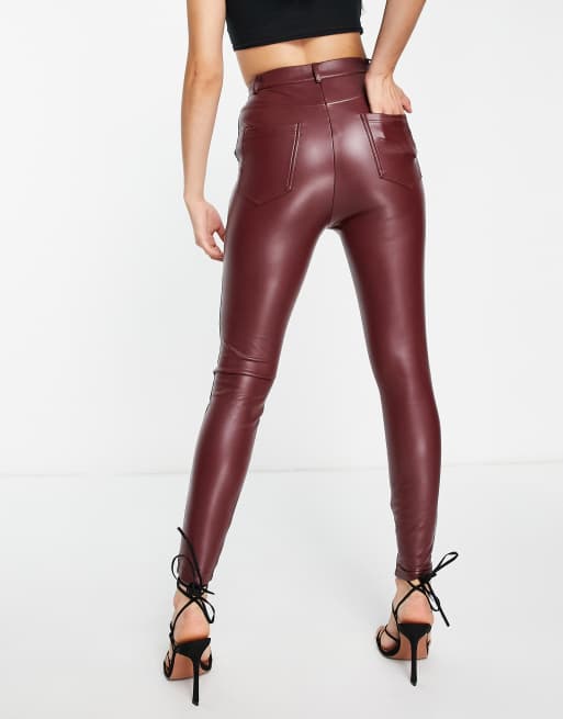 Maroon store pleather pants