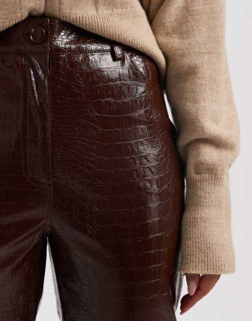 Miss Selfridge faux leather croc trouser, 3 of 5