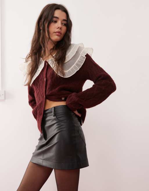 Miss Selfridge faux leather heart pocket mini skirt, 2 of 5