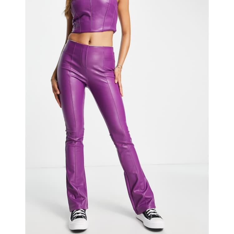 Faux Patent Leather Leggings, Purple Door Boutique