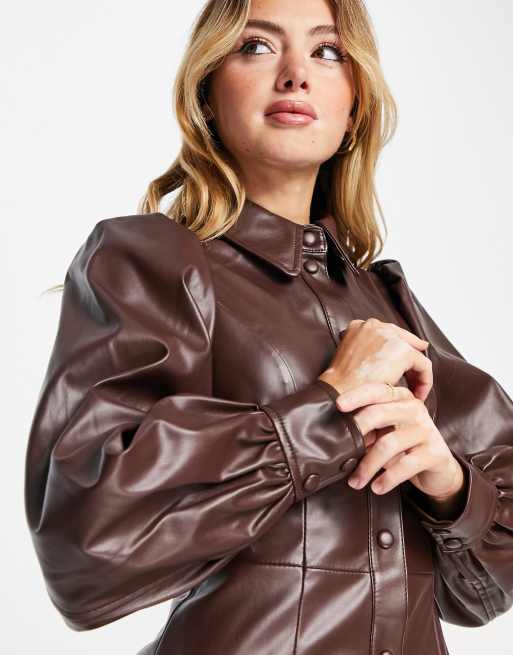 knee length dresses for ladies Leather Wrap Dress | Classy Women's Mini Dresses main image 0