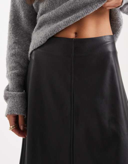 Miss Selfridge faux leather maxi skirt in black, 5 of 5