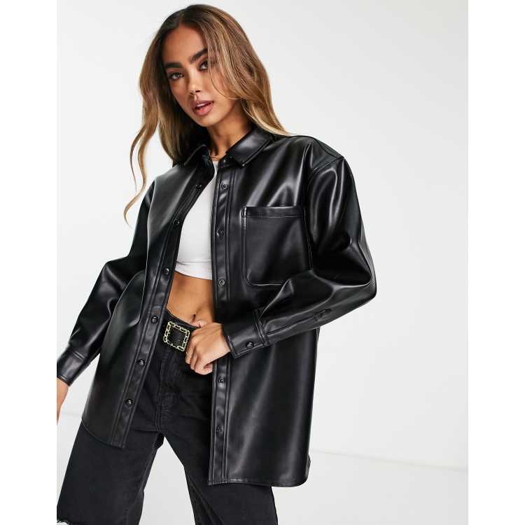 Oversized leather clearance shirt