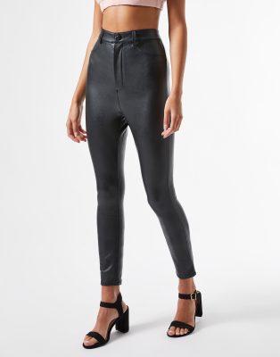 asos black leather pants