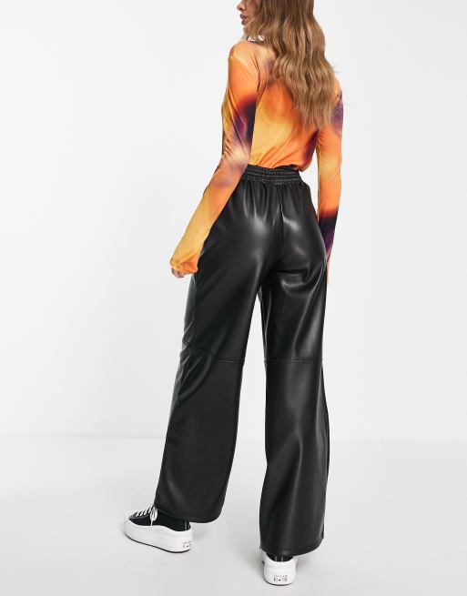 Leather tie waist on sale pants