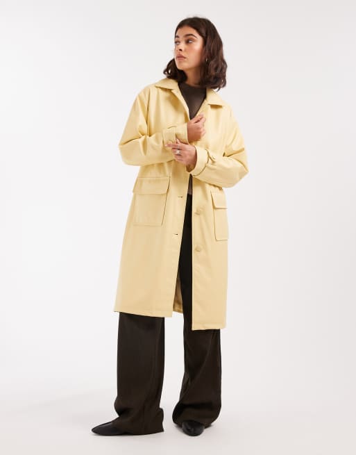 Miss Selfridge faux leather trench in buttermilk, 3 of 4