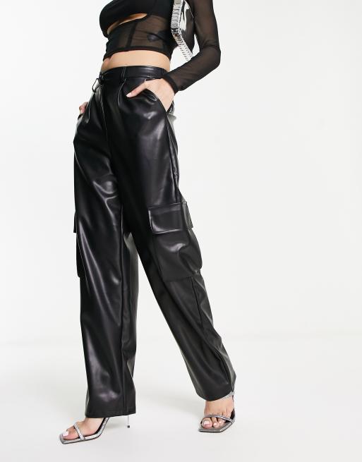 Womens leather hot sale cargo pants