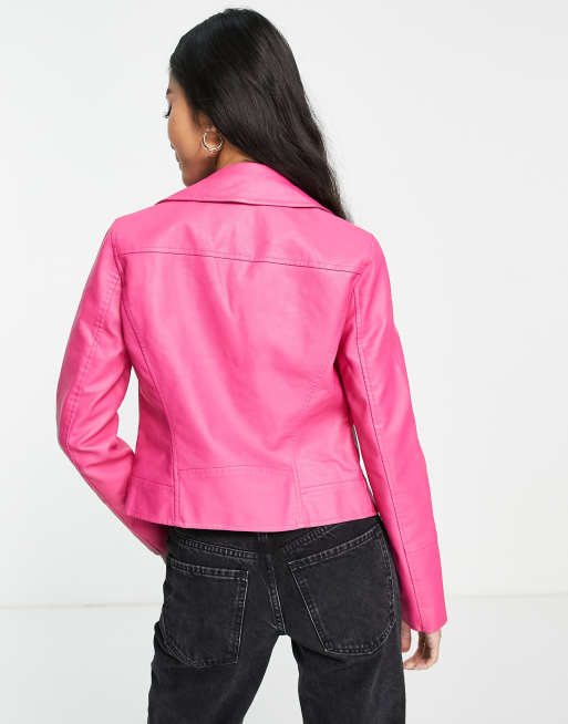 Fuchsia hot sale leather jacket